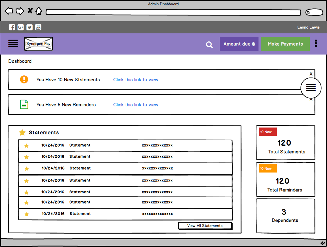 Patient dashboard