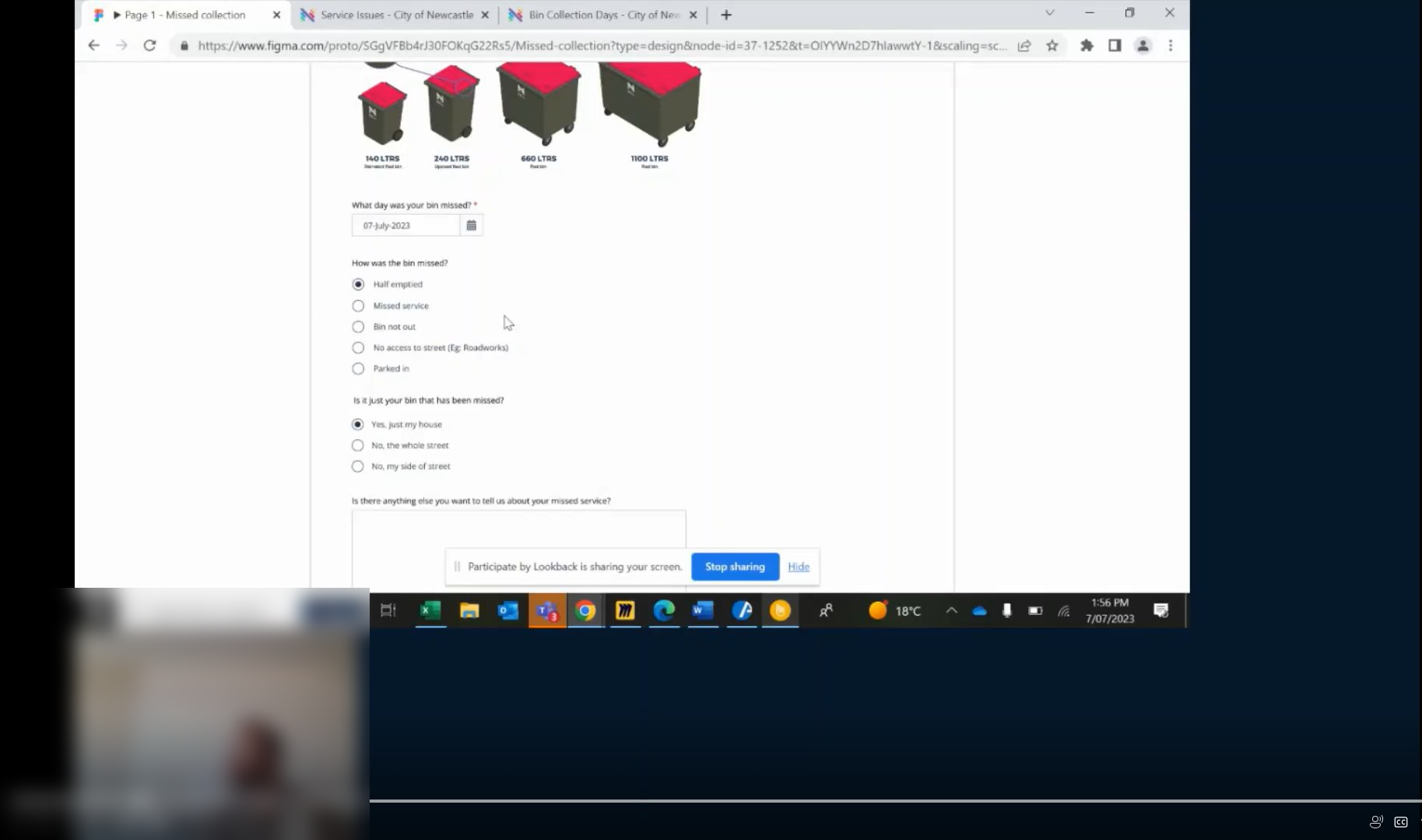 Prototype testing - Interview sessions on Lookback